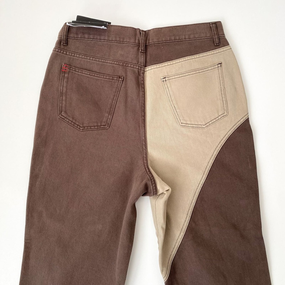New BDG Urban Outfitters Patchwork Cowboy Jean Denim Brown/Cream Women's Size 31 - Picture 5 of 7